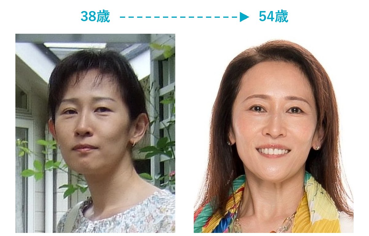 小林かおる本人、38歳と54歳の写真